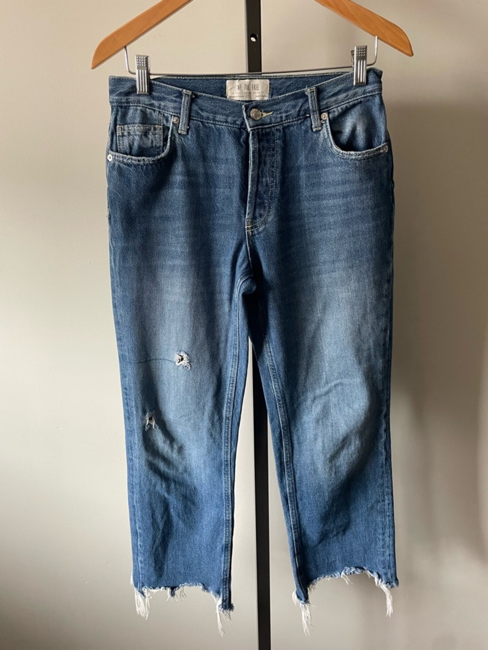 We The Free Maggie Straight Leg Denim Jeans Free People Ripped Distressed